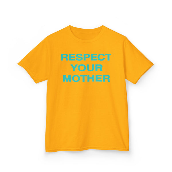 Respect Your Mother Tee Turquoise Print