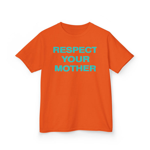 Respect Your Mother Tee Turquoise Print