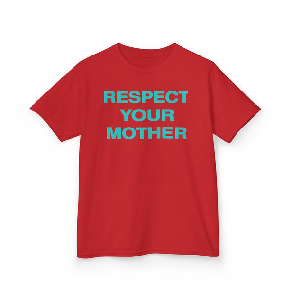 Respect Your Mother Tee Turquoise Print
