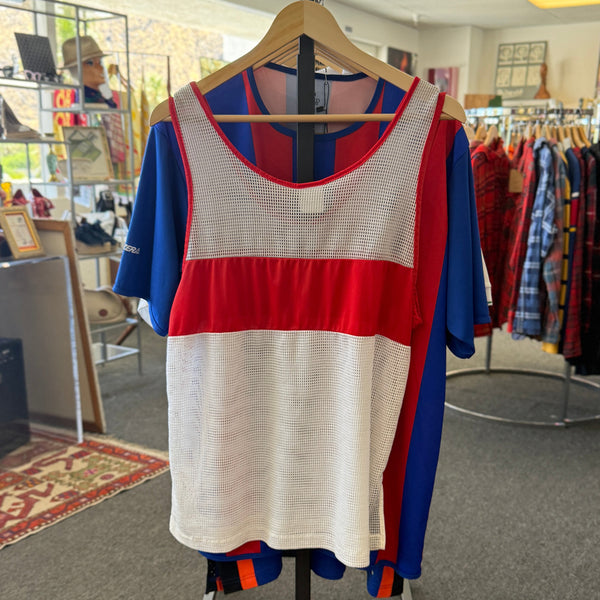 Vintage 80s Adidas Trefoil Mesh Running Tank Top Singlet – Made in USA Large