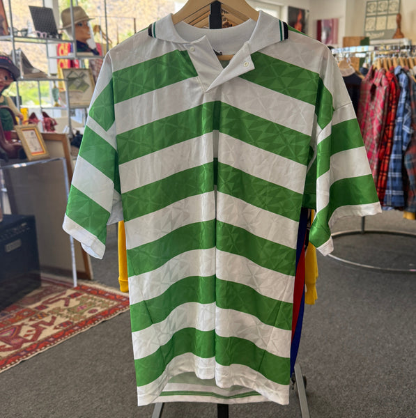 Vintage 90s 26 Red Celtic Hoops Jacquard Soccer Jersey – Laguna Beach XL
