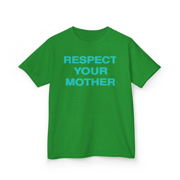 Respect Your Mother Tee Turquoise Print