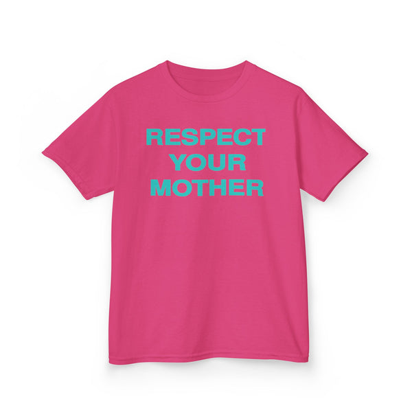 Respect Your Mother Tee Turquoise Print