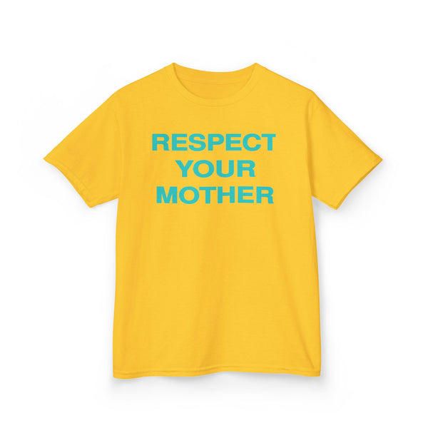Respect Your Mother Tee Turquoise Print