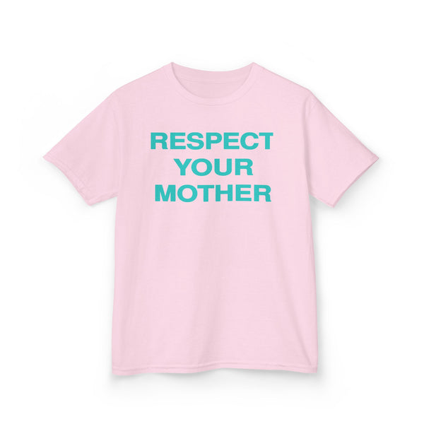 Respect Your Mother Tee Turquoise Print