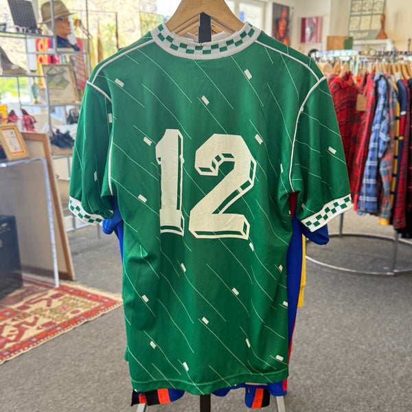 Vintage 80s MBF Sports Almaden Valley Soccer Jersey Checkerboard – USA Made M