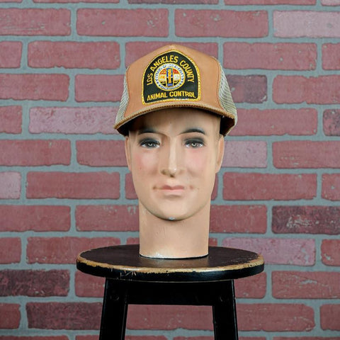 Vintage leather & corduroy trucker hat