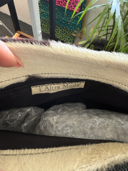 cowhide l'altra moda handbag