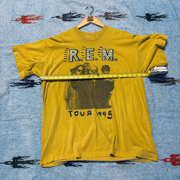 Vintage 1995 R.E.M. Monster Tour Graphic Tee – Muted Olive Mustard
