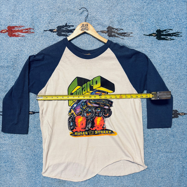 Vintage 1970s Chevy Camaro Raglan – "Rules the Street" Hot Rod Tee