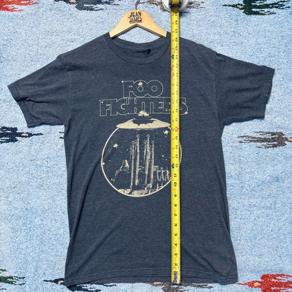 Vintage 2008 Foo Fighters UFO Skyline Band Tee – Heather Navy Jersey