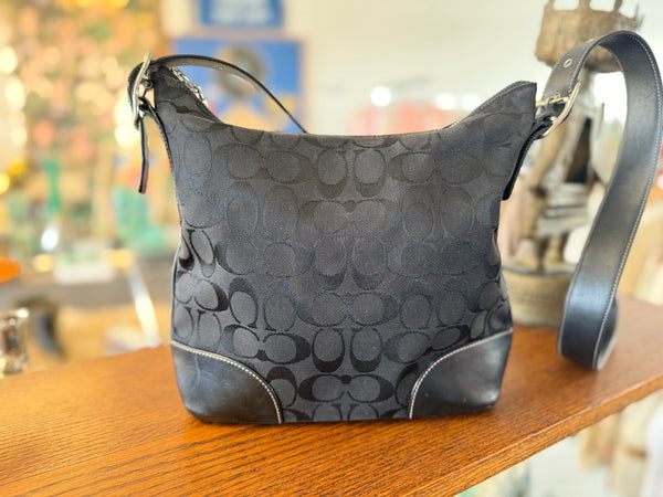 Vintage Coach Signature Canvas Hobo 6347 Crossbody Purse