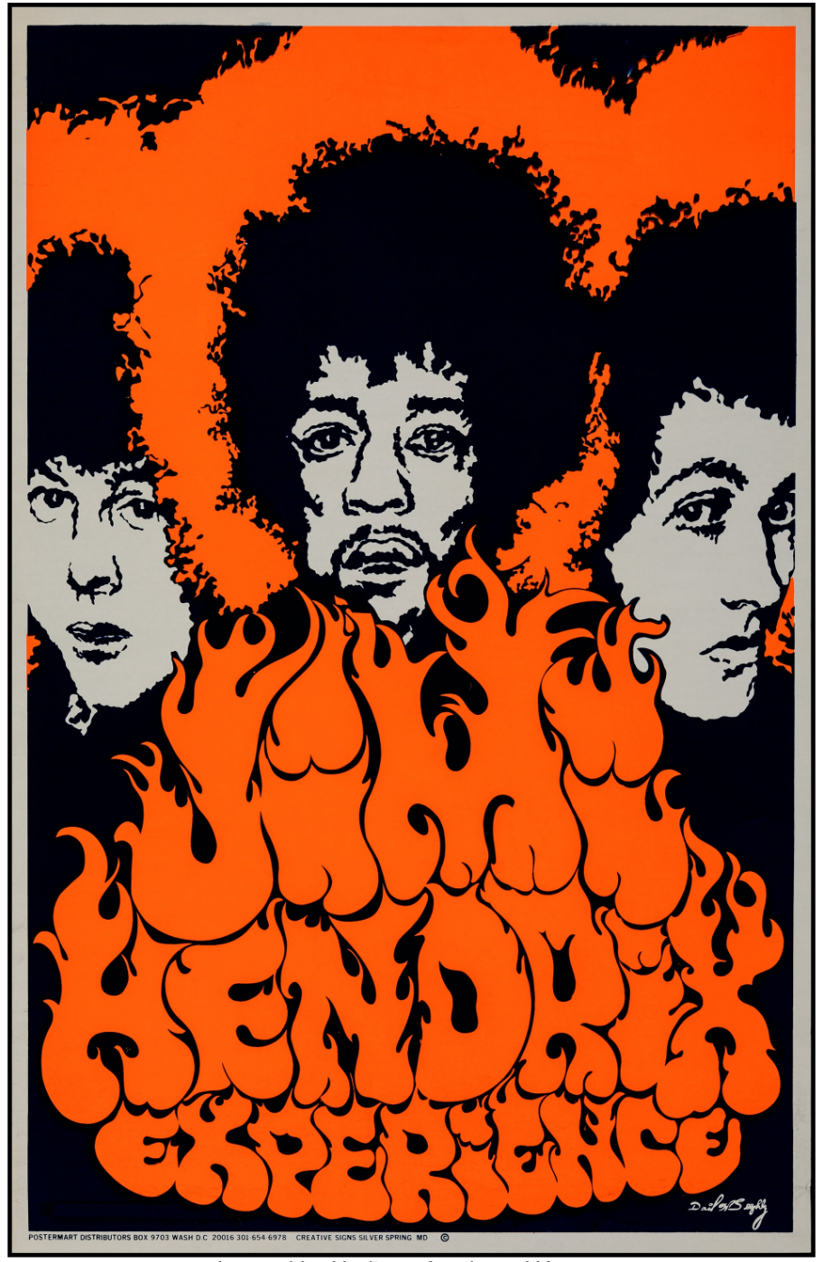 Original Jimi Hendrix Experience, 1968 Movie Poster