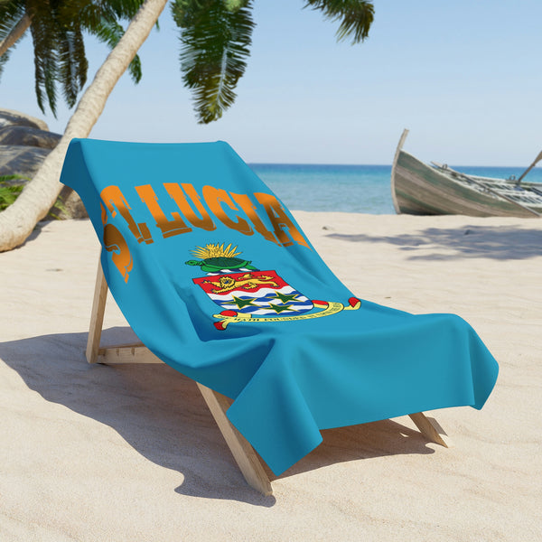 St Lucia Beach Towel, Personalized Beach Towel, Saint Lucia Beach towel, Custom Beach Towel, Name Beach Towel, Adult Beach Towel, Name Towel