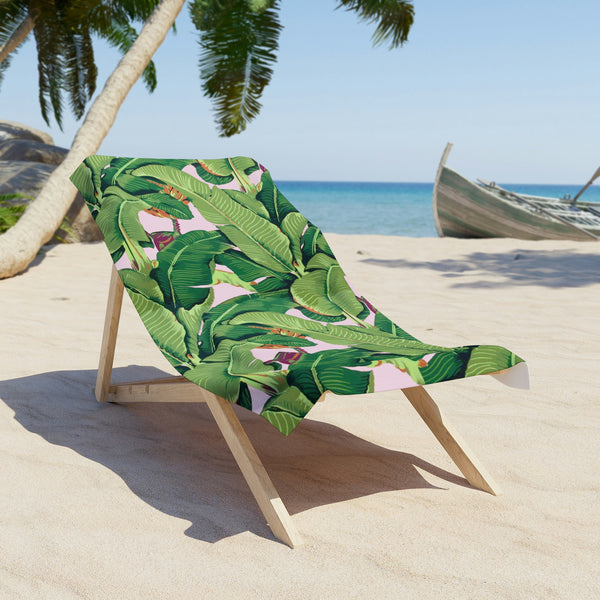 Personalized Banana Leaf Beach Towel, Beverly Hills Hotel Beach towel, Custom Beach Towel