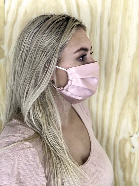 pink silk mask