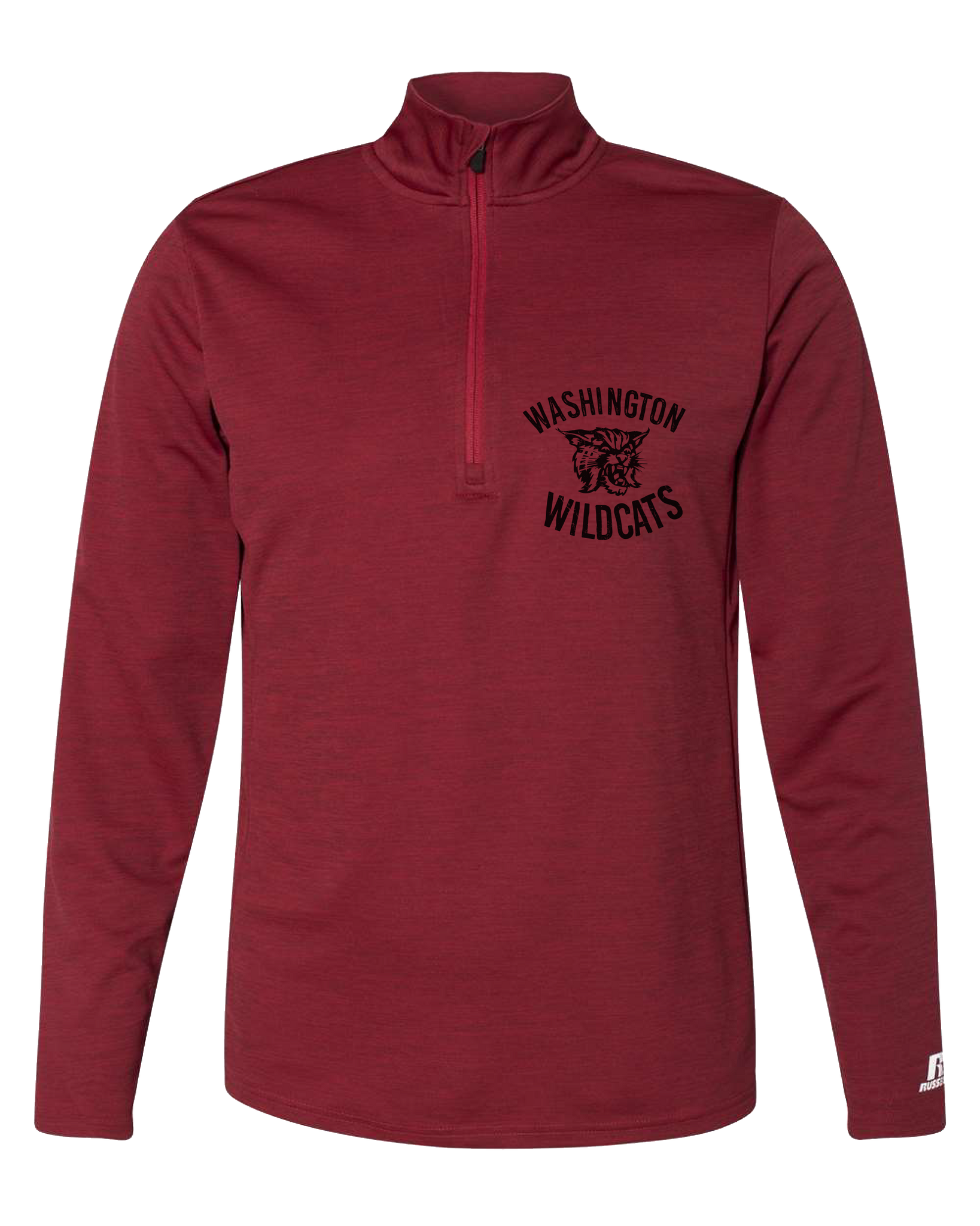 Russell Athletic Washington Wildcats Striated Quarter Zip Pullover