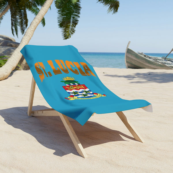 St Lucia Beach Towel, Personalized Beach Towel, Saint Lucia Beach towel, Custom Beach Towel, Name Beach Towel, Adult Beach Towel, Name Towel
