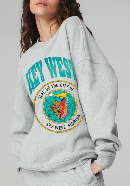 Key West Sweatshirt, Key West Crewneck, Key West Shirt, Caribbean Beach Pullover, Spring Break Beach Sweatshirt, Beach Cover Up