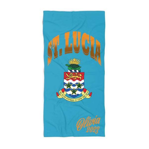 St Lucia Beach Towel, Personalized Beach Towel, Saint Lucia Beach towel, Custom Beach Towel, Name Beach Towel, Adult Beach Towel, Name Towel